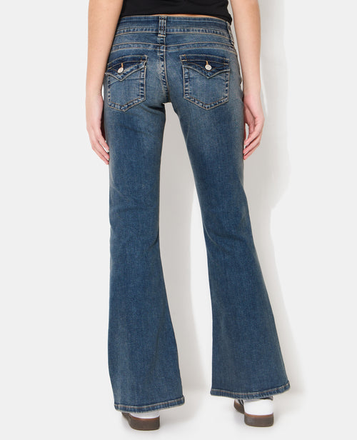 Jean flare taille basse avec 2 boutons - PIMKIE - 6
