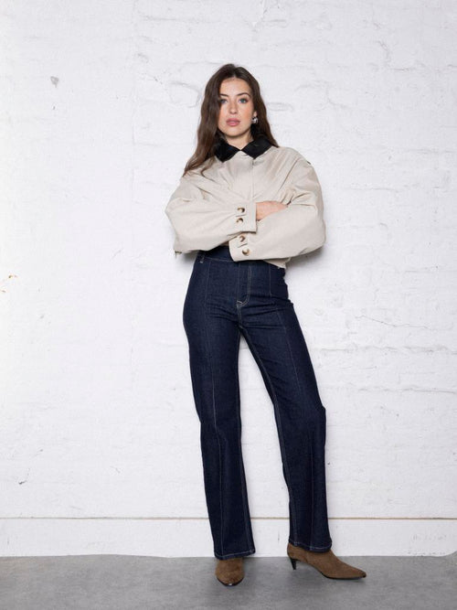 Jean straight taille haute avec détails coutures - PIMKIE - 1