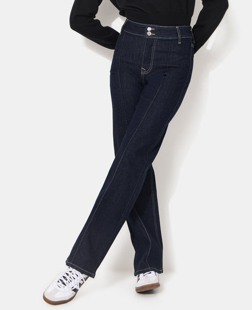 Jean straight taille haute avec détails coutures - PIMKIE - 1