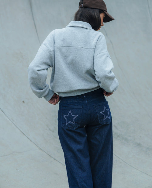 Jean straight avec étoiles brodées - PIMKIE - 1