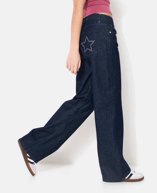 Jean straight avec étoiles brodées - PIMKIE - 2