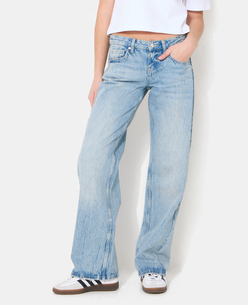 Jean straight effet froissé avec étoiles pailletées - PIMKIE - 5