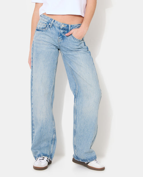 Jean straight effet froissé avec étoiles pailletées - PIMKIE - 7