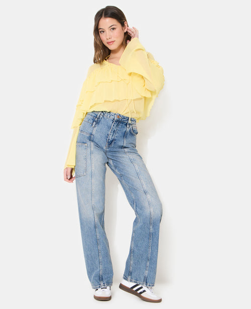 Jean straight avec jeux de coutures et de poches - PIMKIE - 1