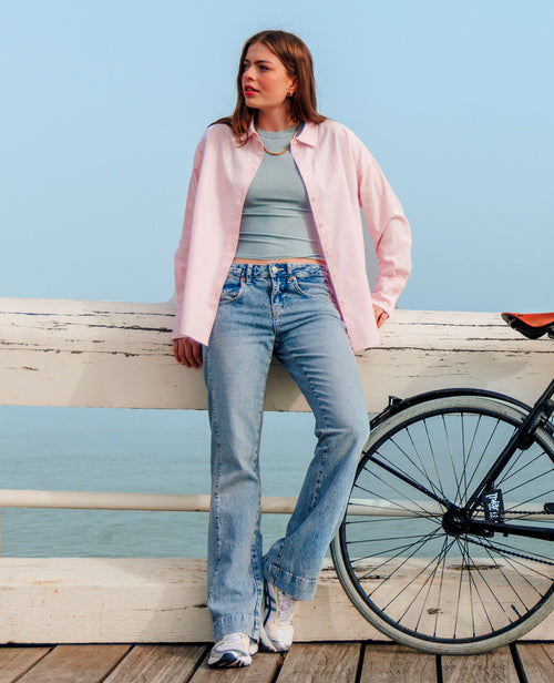 Jean flare taille basse avec détails coutures - PIMKIE - 1