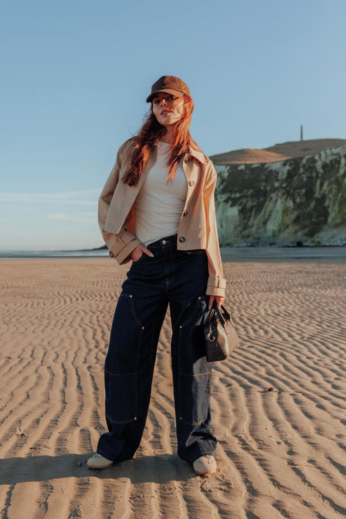 Jean barrel taille medium avec jeux de couture - PIMKIE - 1