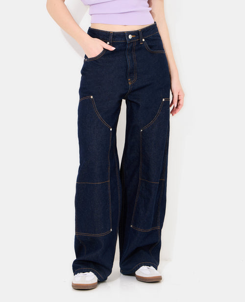 Jean barrel taille medium avec jeux de couture - PIMKIE - 5