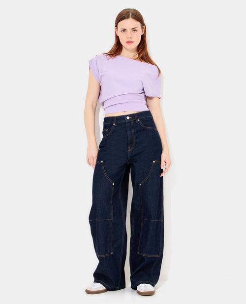 Jean barrel taille medium avec jeux de couture - PIMKIE - 7
