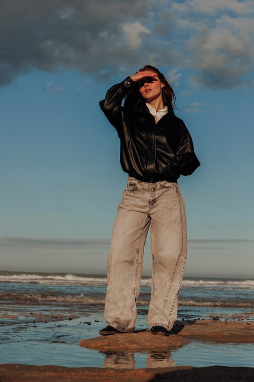 Jean barrel avec coutures taille medium - PIMKIE - 1