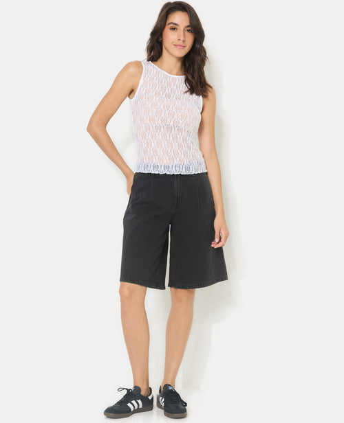 Bermuda en jean avec pinces - PIMKIE - 1