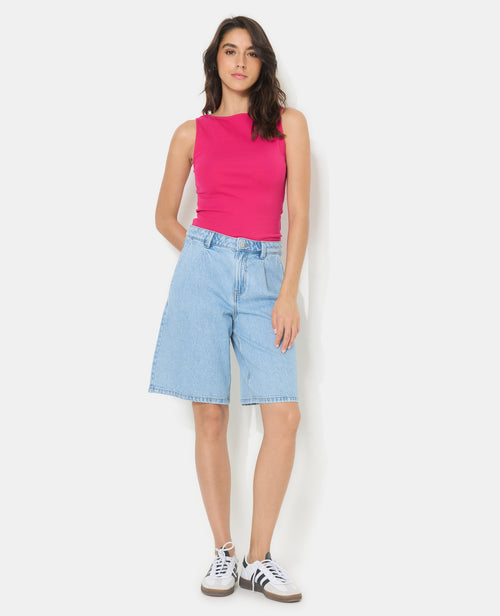 Bermuda en jean avec pinces - PIMKIE - 1