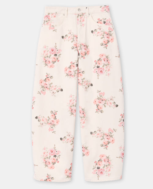 Jean barrel taille medium avec motif fleurs - PIMKIE - 4