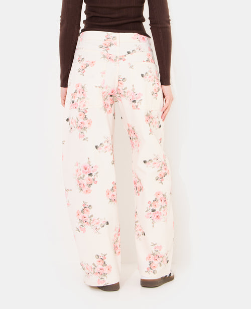 Jean barrel taille medium avec motif fleurs - PIMKIE - 6
