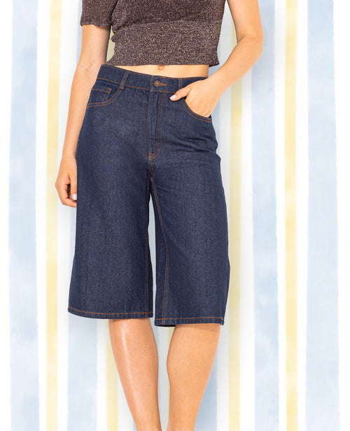 Bermuda en jean long taille basse - PIMKIE - 1
