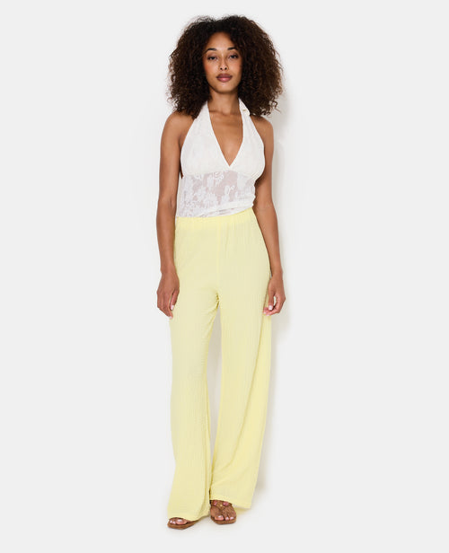 Pantalon droit en tissu bubble reliefé - PIMKIE - 1