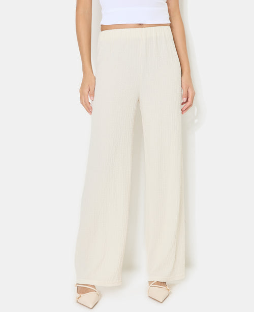 Pantalon droit en tissu bubble reliefé - PIMKIE - 5