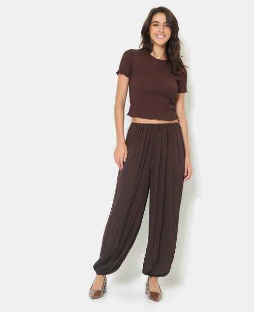 Pantalon bouffant en satin - PIMKIE - 1