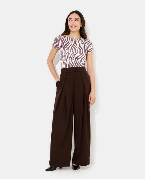 Pantalon large avec jeux de plis - PIMKIE - 1