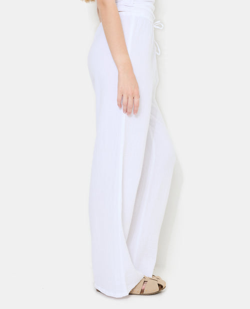 Pantalon en gaze de coton taille élastiquée - PIMKIE - 2