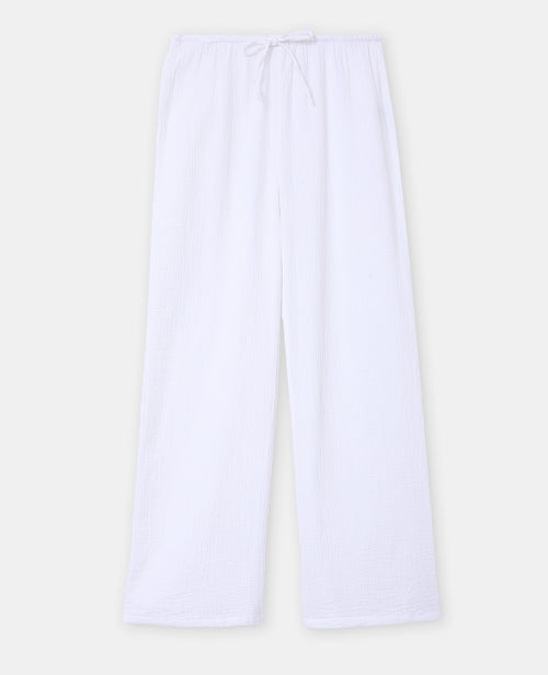Pantalon en gaze de coton taille élastiquée - PIMKIE - 4