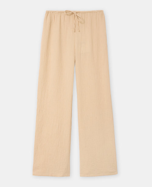 Pantalon en gaze de coton taille élastiquée - PIMKIE - 4