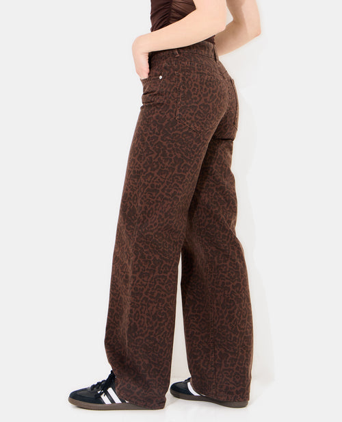 J71-2 / Jean wide taille medium motif léopard - PIMKIE - 2