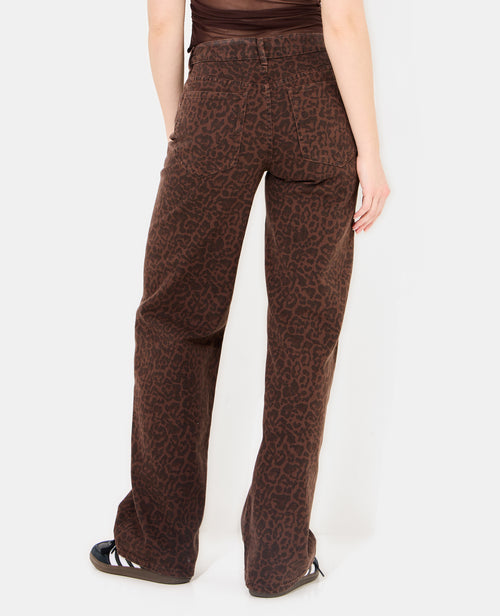 J71-2 / Jean wide taille medium motif léopard - PIMKIE - 6