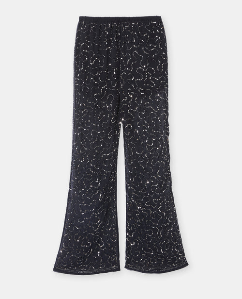 Pantalon flare en voile avec sequins et perles - PIMKIE - 4