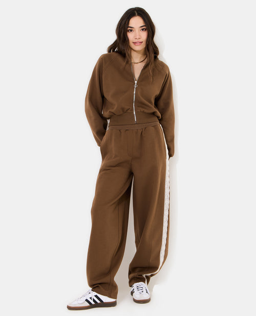 Pantalon molleton barrel avec dentelle - PIMKIE - 1