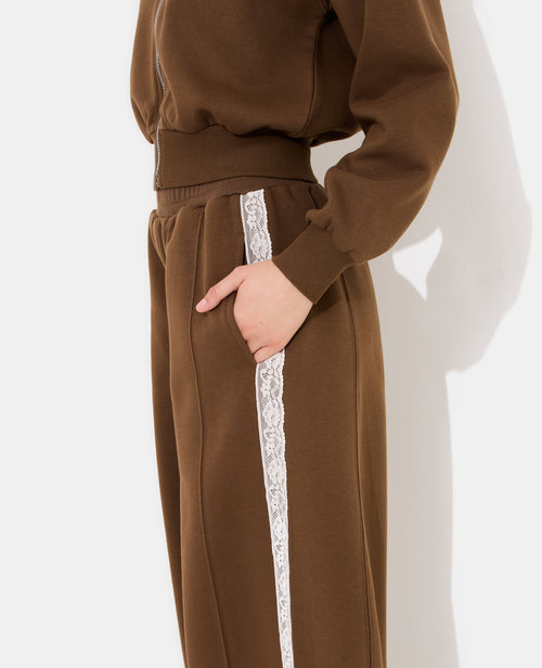 Pantalon molleton barrel avec dentelle - PIMKIE - 3