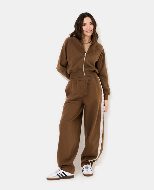 Pantalon molleton barrel avec dentelle - PIMKIE - 5