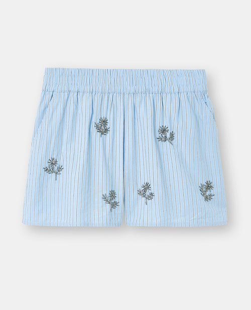 Short rayé avec fleurs en perles bijoux - PIMKIE - 4