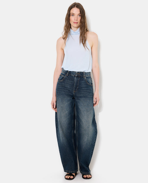 Jean barrel taille haute - PIMKIE - 1