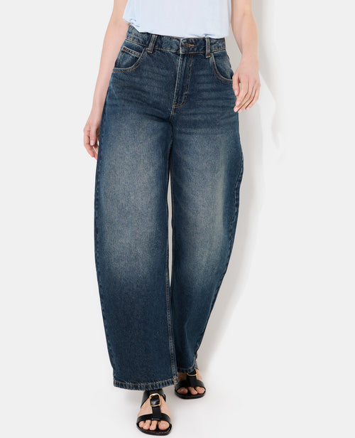 Jean barrel taille haute - PIMKIE - 1