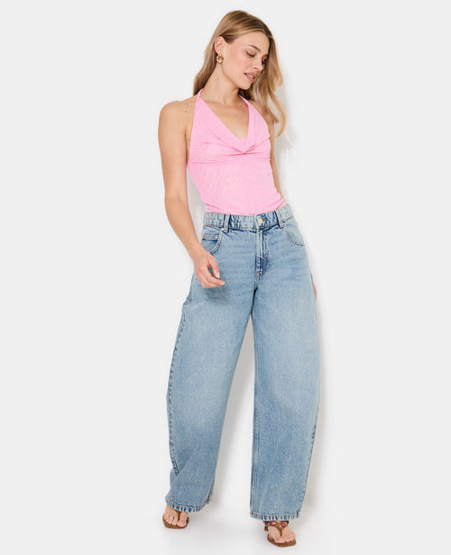 Jean barrel taille haute - PIMKIE - 1