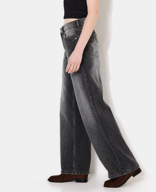 Jean wide taille basse avec étoiles - PIMKIE - 2