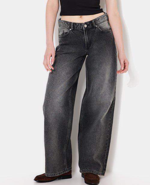 Jean wide taille basse avec étoiles - PIMKIE - 5