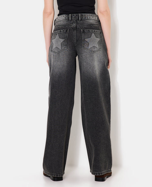 Jean wide taille basse avec étoiles - PIMKIE - 6