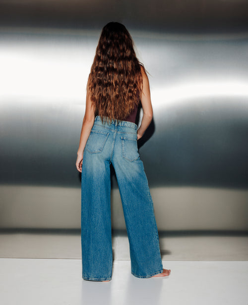 Jean wide taille haute avec ceinture décalée - PIMKIE - 2