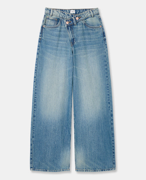 Jean wide taille haute avec ceinture décalée - PIMKIE - 4