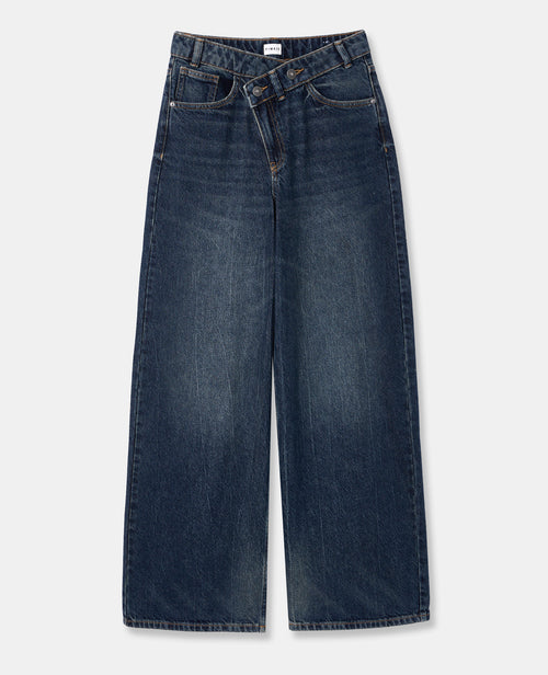 Jean wide taille haute avec ceinture décalée - PIMKIE - 4