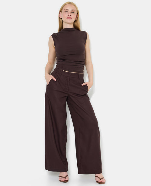 Pantalon droit et large avec lin - PIMKIE - 1