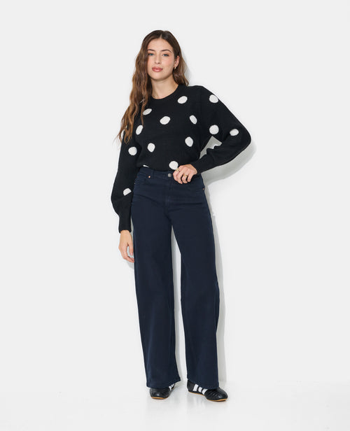 Jean wide stretch taille haute - PIMKIE - 1