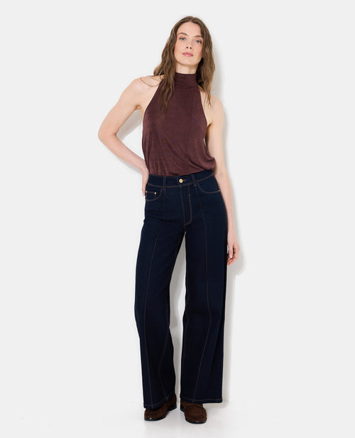 Jean wide taille haute avec coutures façon plis - PIMKIE - 1
