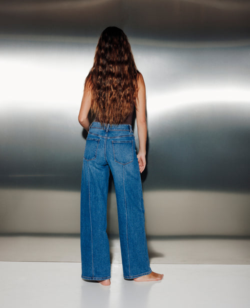 Jean wide taille haute avec coutures façon plis - PIMKIE - 2