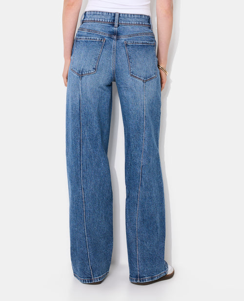 Jean wide taille haute avec coutures façon plis - PIMKIE - 6