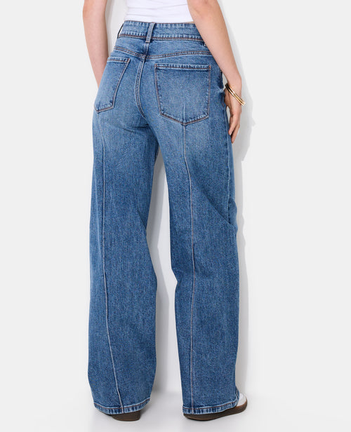 Jean wide taille haute avec coutures façon plis - PIMKIE - 7