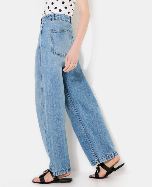 Jean barrel taille haute avec jeux de couture - PIMKIE - 2