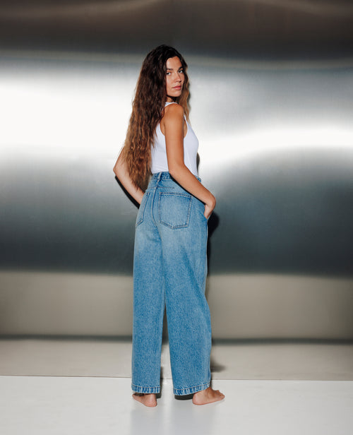 Jean barrel taille haute avec jeux de couture - PIMKIE - 2