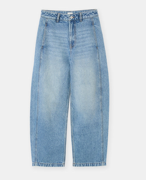 Jean barrel taille haute avec jeux de couture - PIMKIE - 4